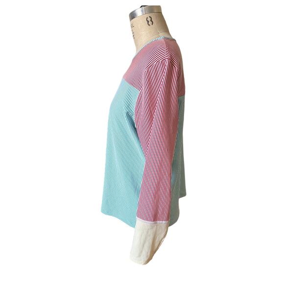 Lands' End Seersucker Crew Neck Long Sleeve Rash Guard UPF 50 Size XL X-Large - Picture 2 of 5